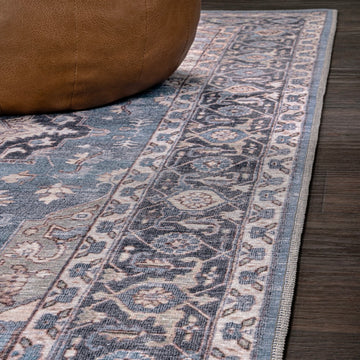 Maris Ornate Medallion Washable Area Rug